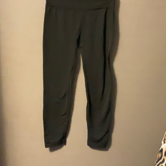 Green Cropped Ankle Pants with Jogger Style - Picture 1 of 6